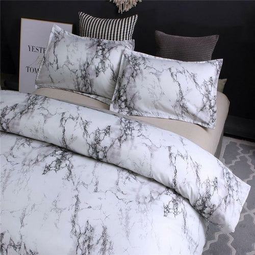 Marble Pattern Bedding Sets Polyester Bedding Cover Set