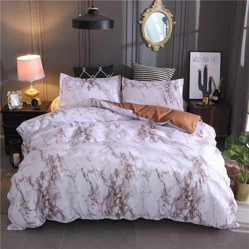 Marble Pattern Bedding Sets Polyester Bedding Cover Set