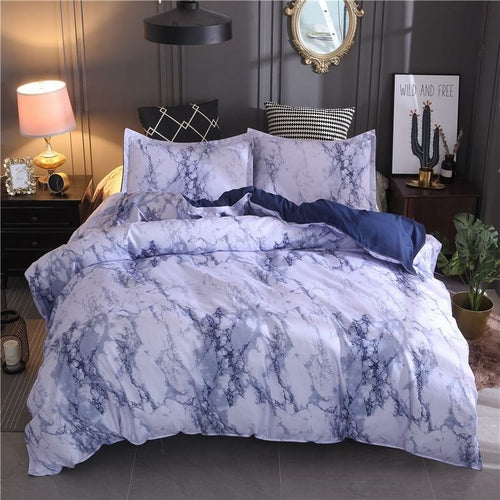 Marble Pattern Bedding Sets Polyester Bedding Cover Set