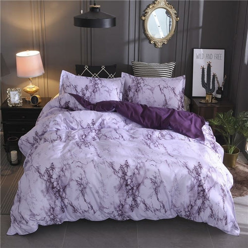 Marble Pattern Bedding Sets Polyester Bedding Cover Set