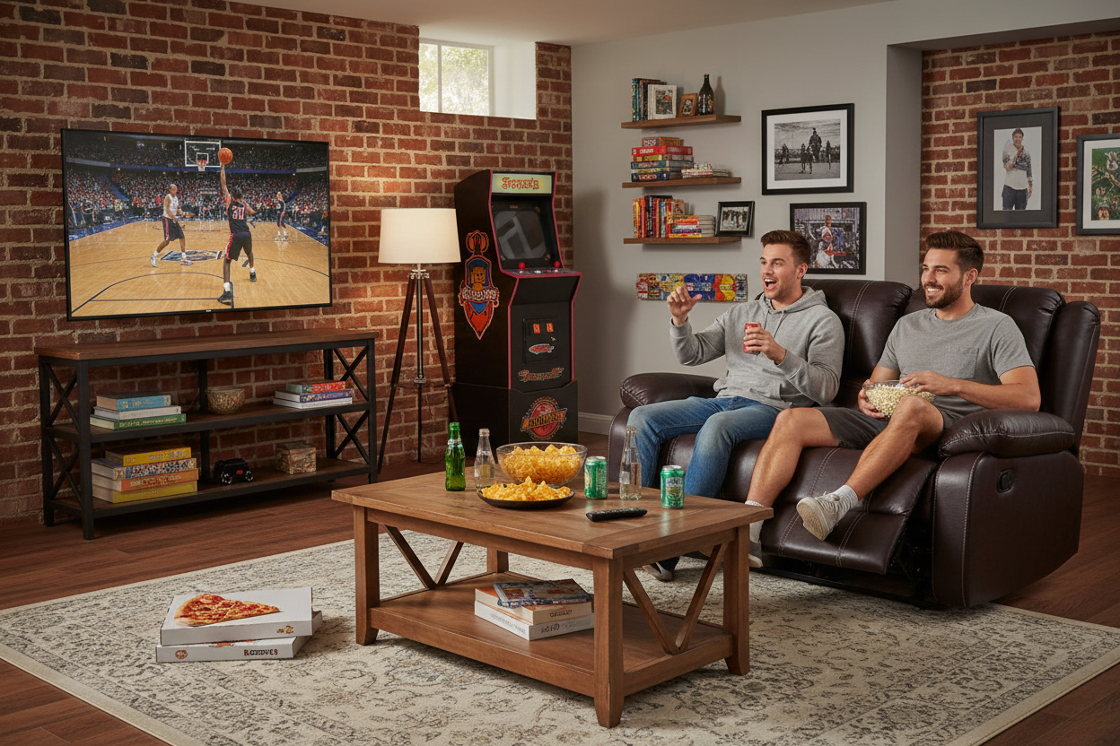 Recliner Loveseat - Sports Watching