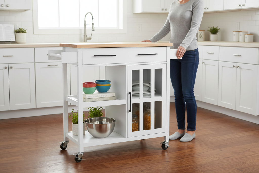 Rolling cart to new position