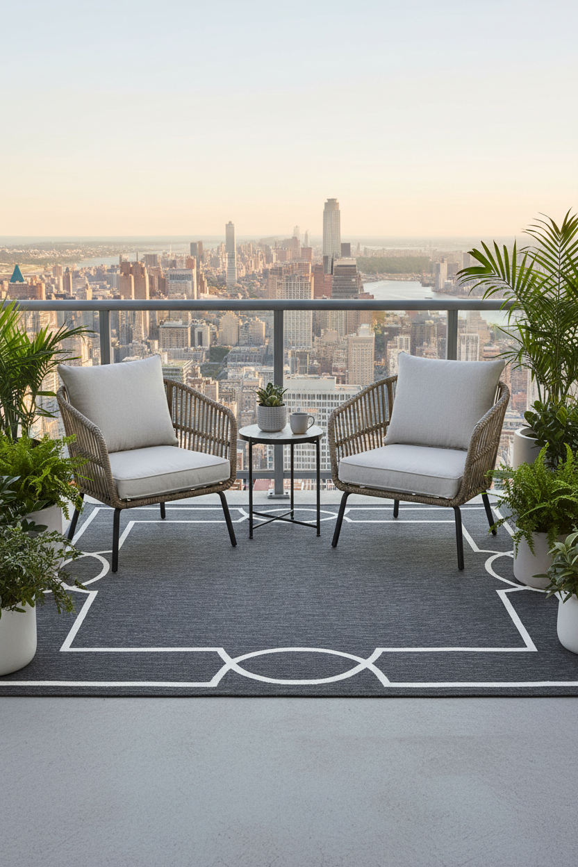 Rug on balcony retreat