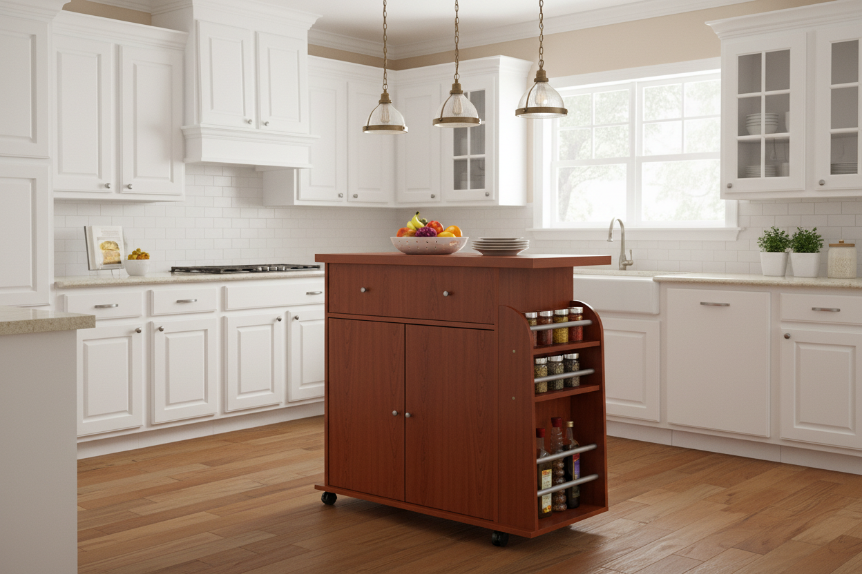 Three-quarter view in traditional kitchen