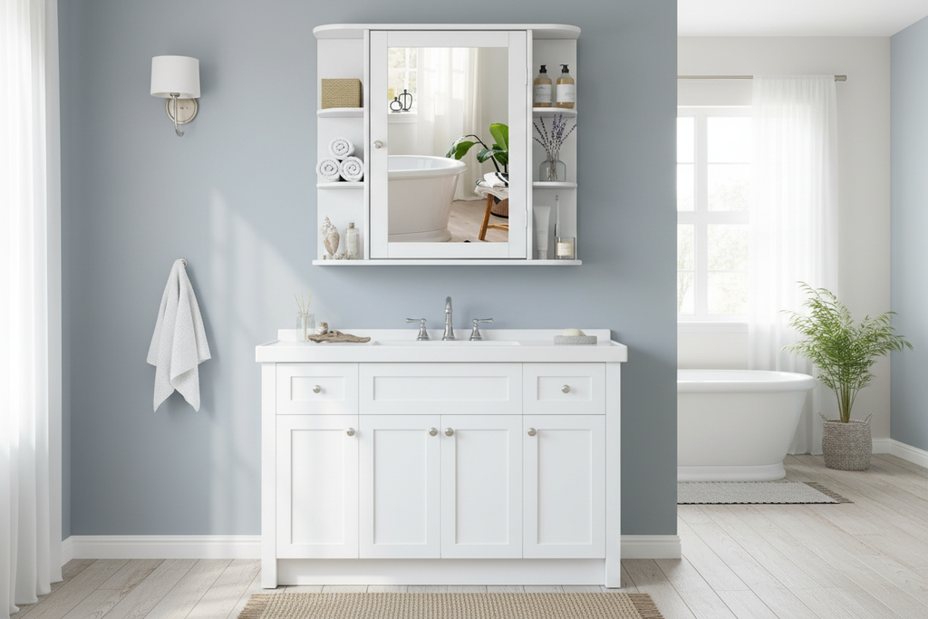 Tranquil beach-inspired storage