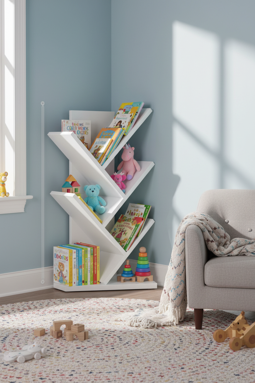 Tree bookshelf in children's room