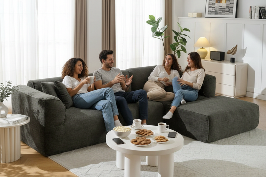 Velvet Sofa - Friends Gathering